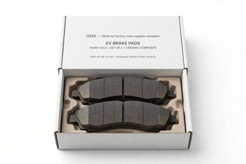 A plain-boxed OEM brake pad set